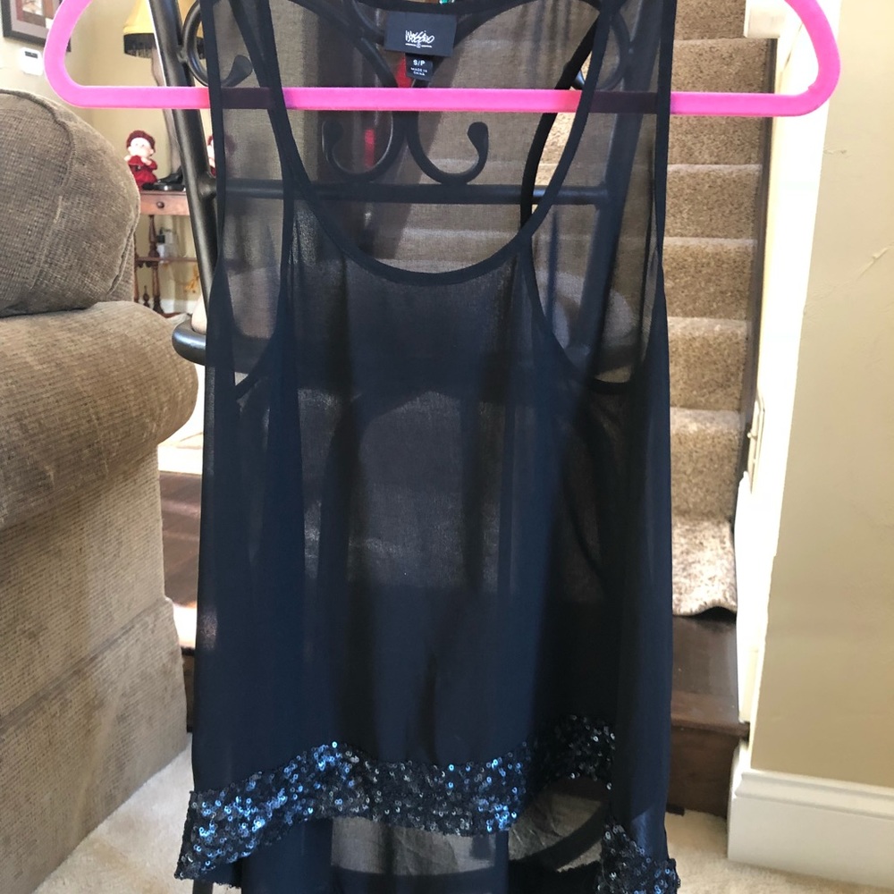 Mossimo black sheer high-low tank